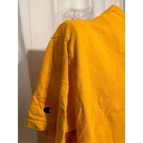 Champion Men's Heritage Short Sleeve T-Shirt: Yellow/Blue - MEDIUM Good Conditio - Picture 6 of 6